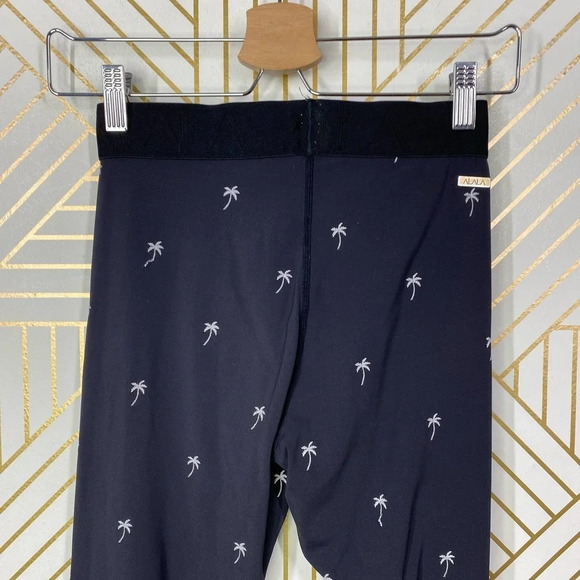 Alala Base Tight Leggings‎ Palm Tree Print Embroidered Stretch Black Size XS - Picture 6 of 11